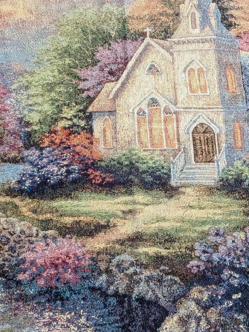 Tapestry blanket Nicky Boehme Tranquil Church in the Country Wall Hanging